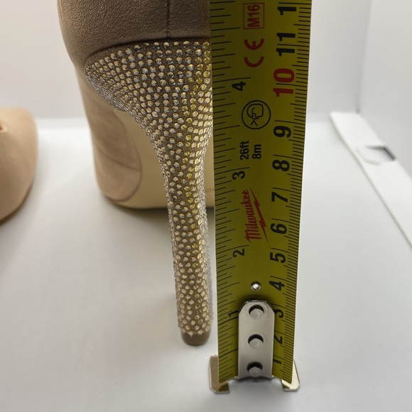 Nine West Tunips Woman’s Heels Barely Nude Rhinestone Detailing Size 10M - Picture 12 of 15